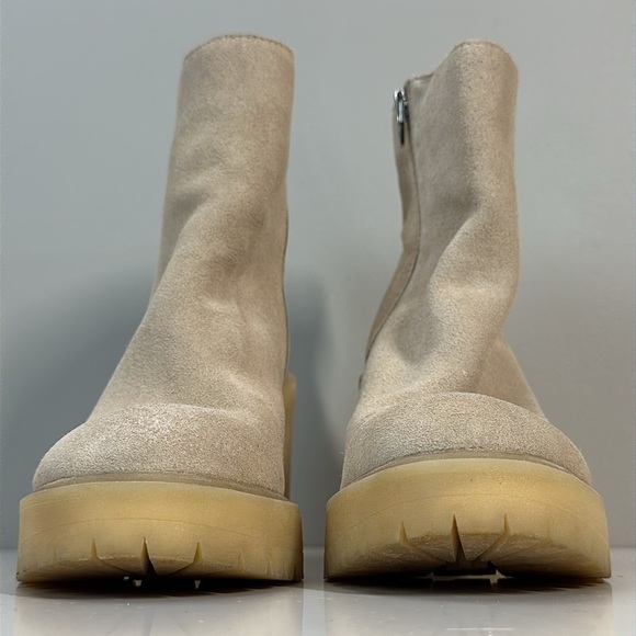 Dolce Vita Gum Sole Tan Platform Moto Side Zip Suede Ankle Boots Size 9.5 - Picture 4 of 16